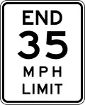 End speed limit 35&nbsp;mph United States