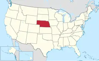 Location of Nebraska within the United States