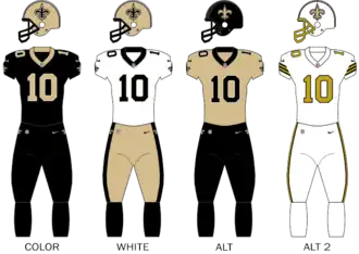 New Orleans Saints uniforms