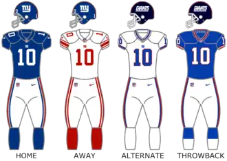 New York Giants uniforms