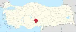 Location of the province within Turkey