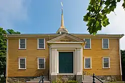 The Old Ship Church in Hingham was built in 1681, and is the oldest church in America in continuous ecclesiastical use.[430] The Massachusetts population has since become one of the most irreligious of US states.[431]