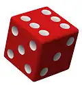 A dice with six-sided square