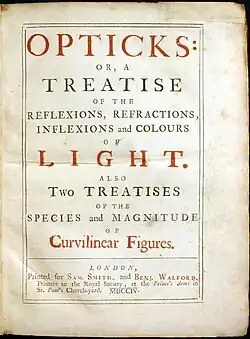 Isaac Newton's 1704 Opticks: or, A Treatise of the Reflexions, Refractions, Inflexions and Colours of Light