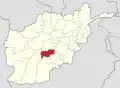 Map of Afghanistan with Uruzgan highlighted