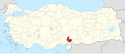 Location of the province within Turkey