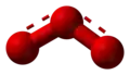 Ball and stick model of ozone