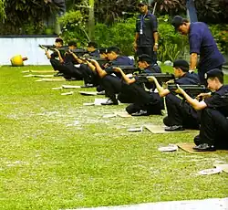 Recruits of the Royal Malaysia Police training with their MP5A3s.
