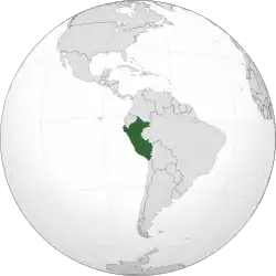 Location of&nbsp;Peru&nbsp;(dark green)