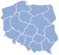 Contour map of Poland indicating modern voivodeships