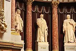 19th-century statues of illustrious Frenchmen in the hemicycle of the Senate of France in Paris