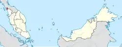 Locator map of Perlis in Malaysia (northwest)