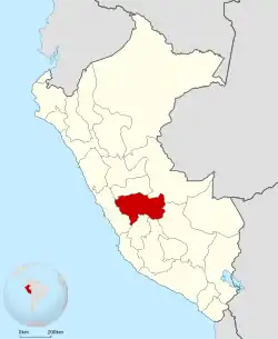 Location of Junín in Peru