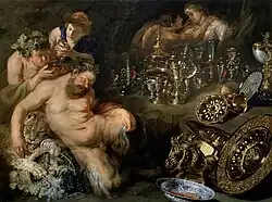 Sleeping Silenus, collaboration with David Rijckaert II, c. 1611, Academy of Fine Arts Vienna