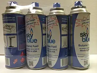 Butane fuel canisters for use in camping stoves