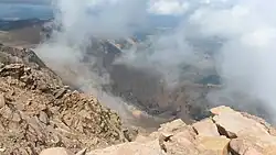 Summit view of Pikes Peak, looking north