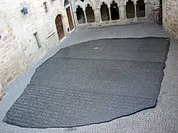 A giant copy of the Rosetta Stone by Joseph Kosuth in Figeac in southern France, the birthplace of Jean-François Champollion