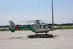 Police helicopter at Munich Airport.