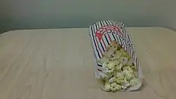 A bag of popcorn