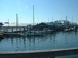 Boats parked at the Poquoson Marina. Boating has been an important part of Poquoson's economy since its inception.