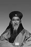 Portrait of Confucian scholar and educator Niu Zhaolian, wore hanfu in his daily life.