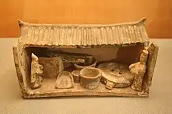 A pottery gristmill from the Han dynasty (202 BC – AD 220)