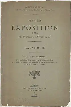 Catalogue cover from the First Impressionist Exhibition, 1874