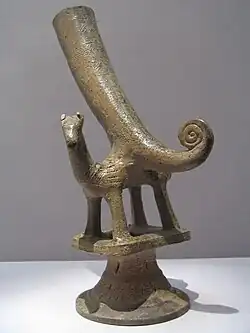 Horn-shaped cup from Kaya that may illustrate connection of Persian culture through the Silk Road to Korea.