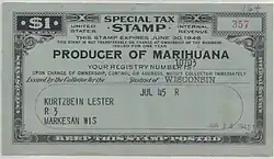United States "Marihuana" production permit. During World War II farmers were encouraged to grow hemp for cordage, to replace Manila hemp previously obtained from Japanese-controlled areas. The U.S. government produced a film explaining the uses of hemp, called Hemp for Victory.