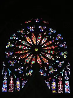 Largest rose window in the Basílica del Voto Nacional, located in Quito, Ecuador