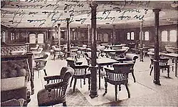 The second-class smoking room on board Mauretania