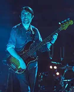 Greenwood performing with Radiohead in 2025