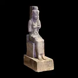 Statue of the goddess Raet-Tawy; 332–30&nbsp;BC; limestone; 46 × 13.7 × 23.7&nbsp;cm; Louvre