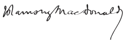 Cursive signature in ink