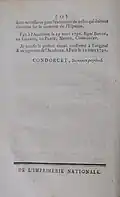 Final page of a 1791 copy of "Rapport sur le choix d'une unité de mesure" by Condorcet and Jean-Charles de Borda