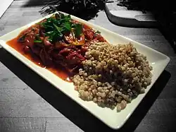 Ratatouille niçoise, served with buckwheat