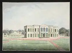 Rear view of the East India Company's factory at Cossimbazar