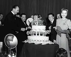 Skelton and John Garfield at FDR Birthday Ball, 1944