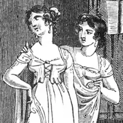 1811 illustration, depicting typical underclothes of the Regency period