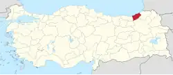Location of the province within Turkey