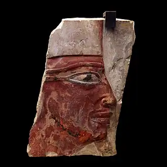 Painted Relief Fragment of Pharaoh Mentuhotep II - 11th Dynasty, depicted in the Theban way