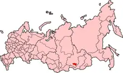 Map showing Ust-Orda Buryatia in Russia