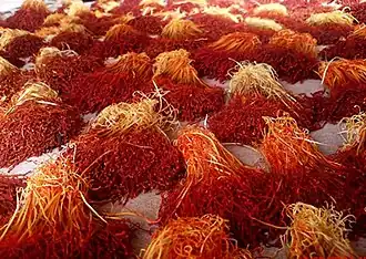 Saffron is both a spice and a widely used dye in Asia, especially in India.