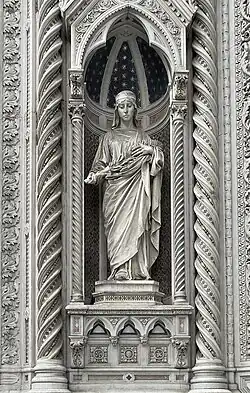 Statue of Saint Reparata, to whom the previous cathedral was dedicated, in the main portal