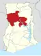 Location of Savannah Region in Ghana