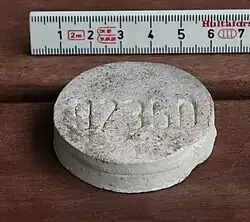 A piece of fire clay used for identifying the ash after burning the dead body