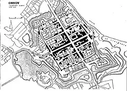 Figure-ground diagram of a European town (1819)