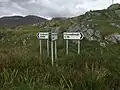 Monolingual Gaelic direction sign, at Rodel (Roghadal) on Harris in the Outer Hebrides