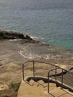 Sea and outdoor staircase