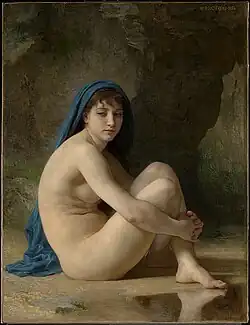 Seated nude (1884), oil on canvas, 18 1/8 x 14 5/8 in. (46 x 37.2&nbsp;cm), Clark Art Institute